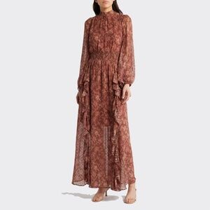 MELLODAY / Floral Print Long Sleeve Maxi Dress, Size S